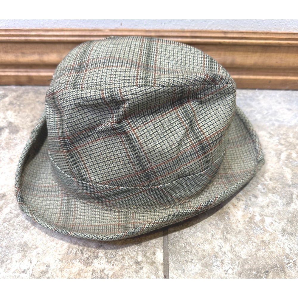Vintage Size 7 Men's Fedora Plaid Tweed Paisley Lined Classic Style